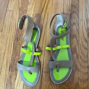 Lucky Brand never worn neon yellow sandals